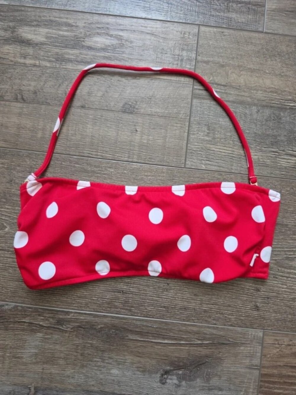 Red polka dot Salinas bikini top bandeau XS swim beach vacation